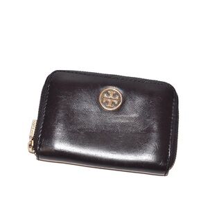 Tory Burch Robinson Zip Coin Case Black Leather